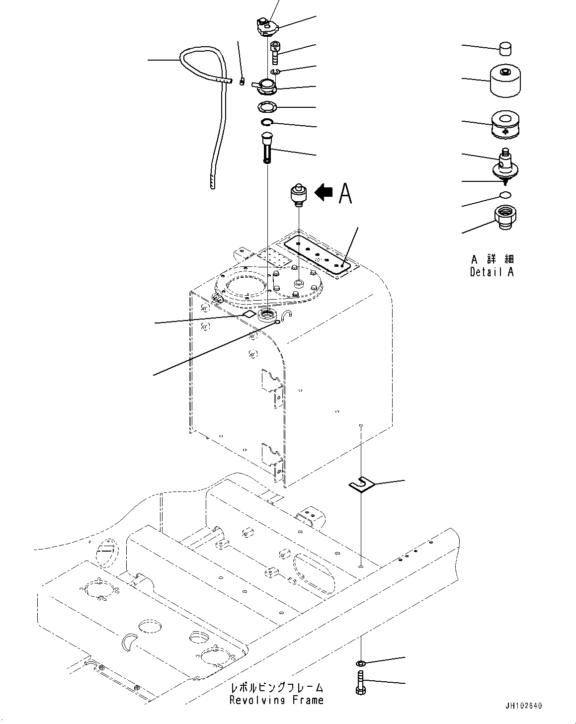 Komatsu parts book diagram for PC350LC-8M0 S/N 85001-UP: HYDRAULIC TANK, BREATHER MOUNTING(#81844-)