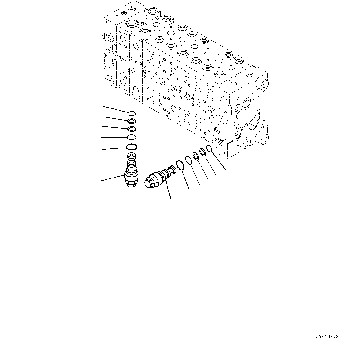Komatsu parts book diagram for PC350LC-8M0 S/N 85001-UP: CONTROL VALVE, 8-SPOOL (8/25)(#80001-)