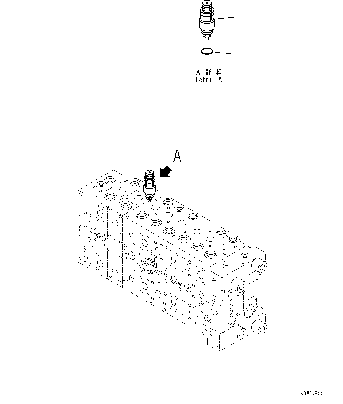 Komatsu parts book diagram for PC350LC-8M0 S/N 85001-UP: CONTROL VALVE, 8-SPOOL (22/25)(#80001-)