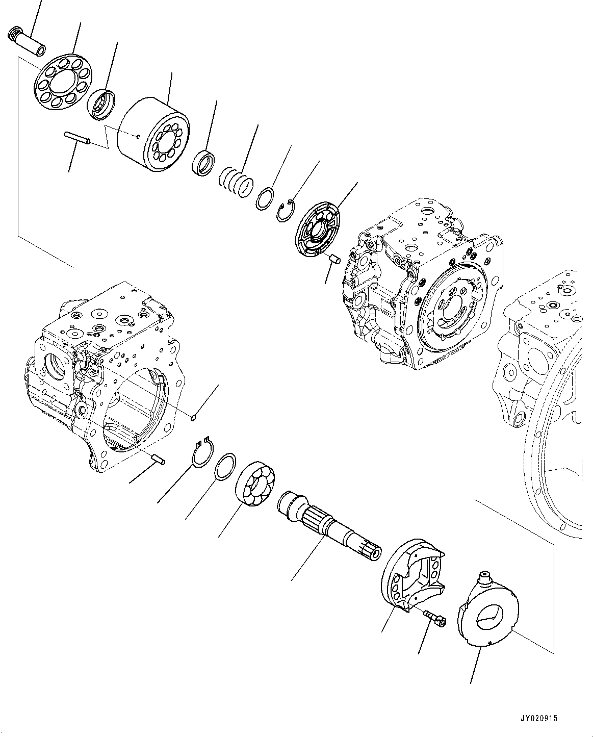 Komatsu parts book diagram for PC350LC-8M0 S/N 85001-UP: HYDRAULIC PUMP, PISTON PUMP (7/12)(#82610-)