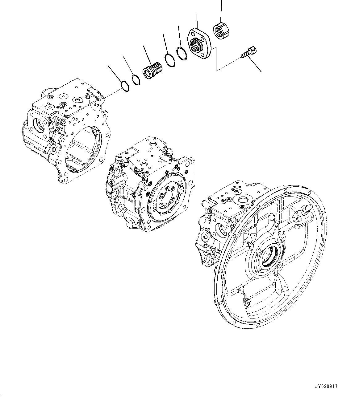 Komatsu parts book diagram for PC350LC-8M0 S/N 85001-UP: HYDRAULIC PUMP, PISTON PUMP (9/12)(#82610-)