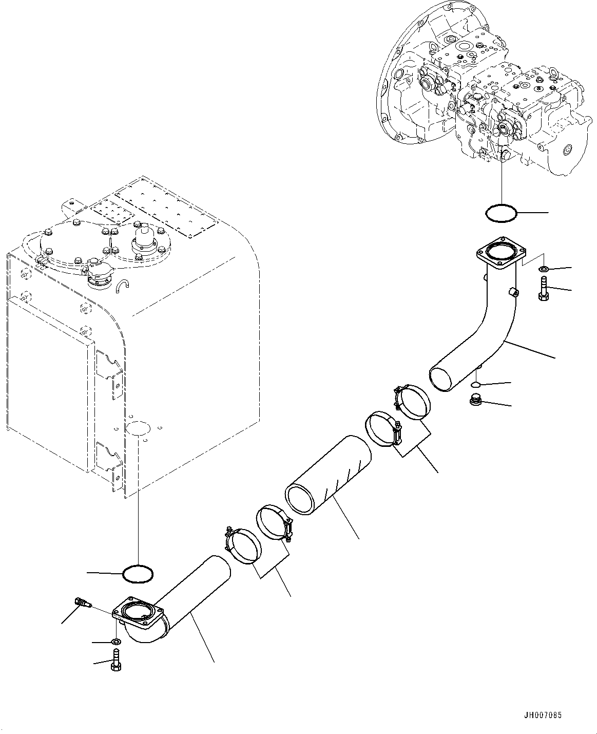 Komatsu parts book diagram for PC350LC-8M0 S/N 85001-UP: SUCTION PIPING, (#80001-)