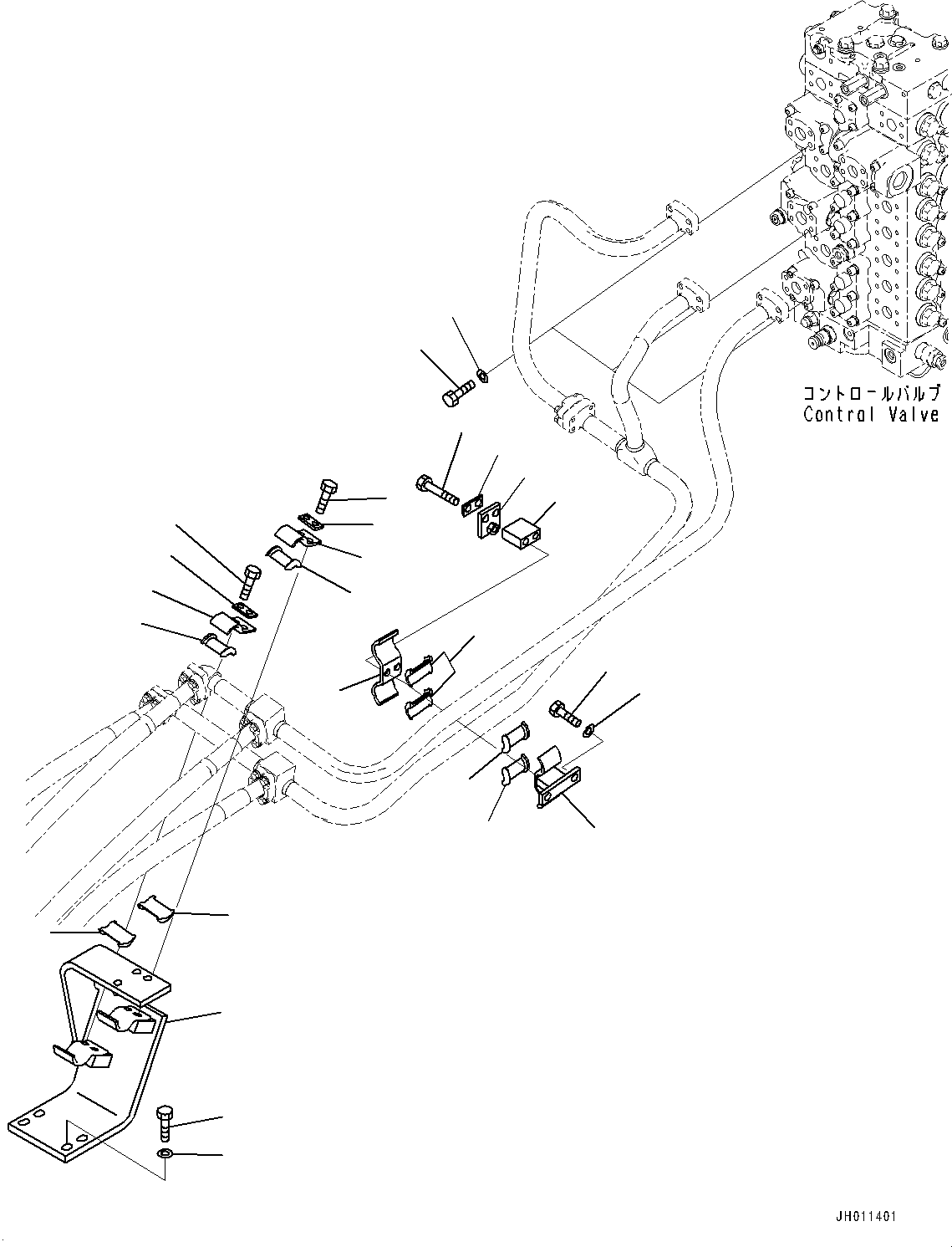 Komatsu parts book diagram for PC350LC-8M0 S/N 85001-UP: BOOM PIPING, BRACKET AND CLAMP(#80001-)