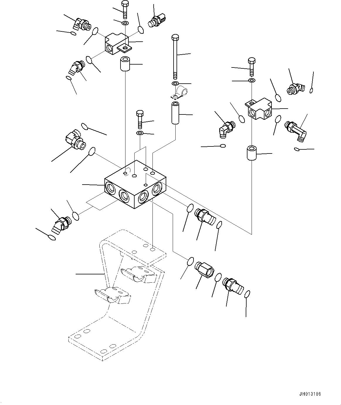 Komatsu parts book diagram for PC350LC-8M0 S/N 85001-UP: ANTI-DROP VALVE PIPING, CHASSIS SIDE(#80001-82386)