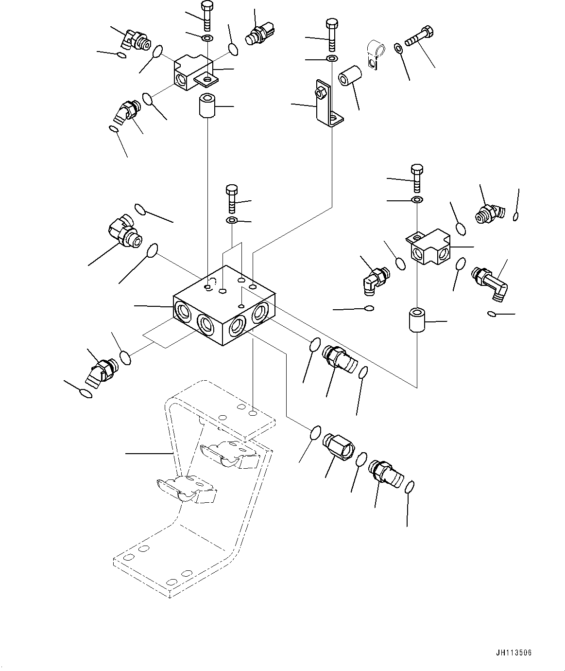 Komatsu parts book diagram for PC350LC-8M0 S/N 85001-UP: ANTI-DROP VALVE PIPING, CHASSIS SIDE(#83379-)