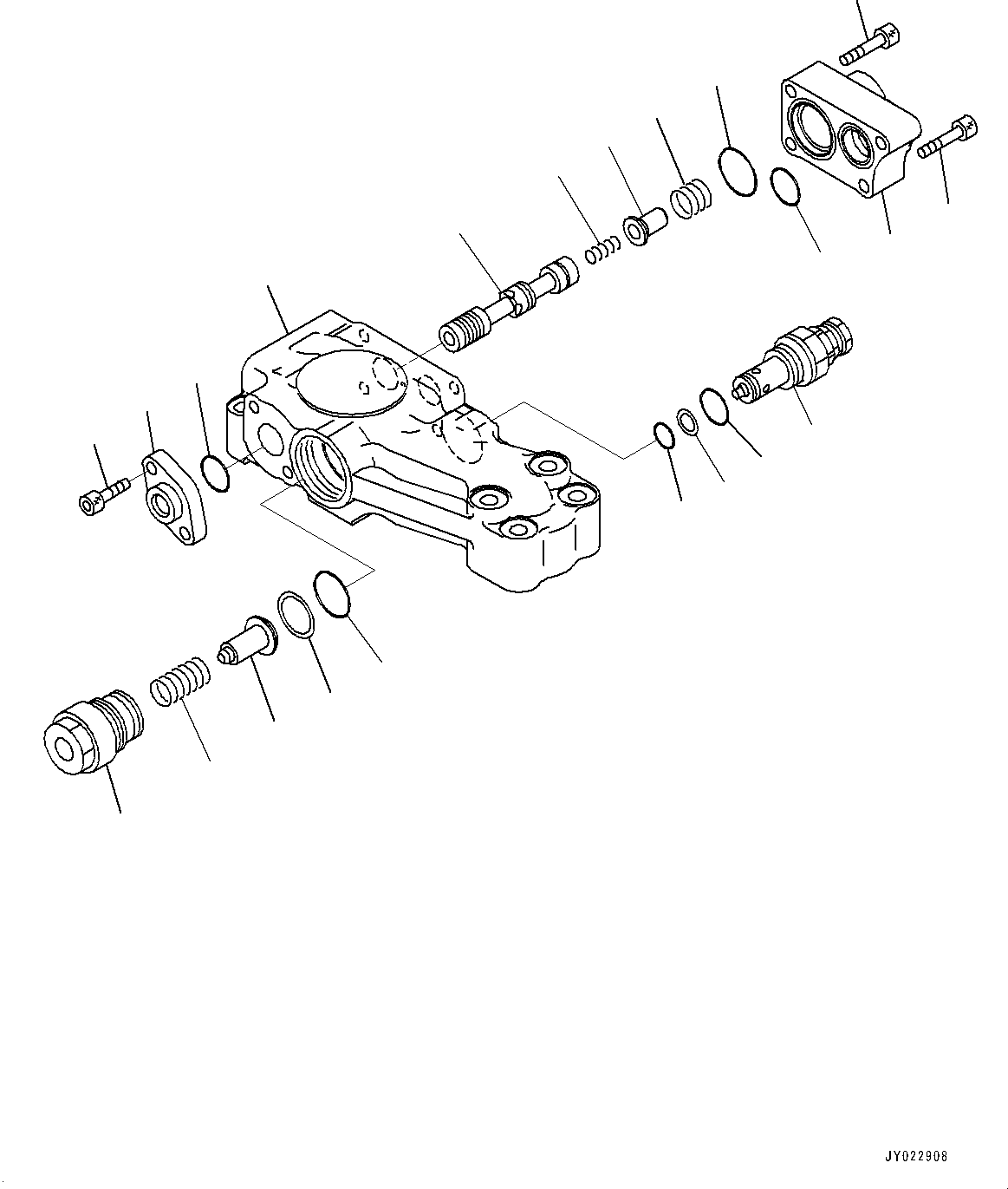 Komatsu parts book diagram for PC350LC-8M0 S/N 85001-UP: ANTI-DROP VALVE PIPING, ARM ANTI-DROP VALVE(#82044-)