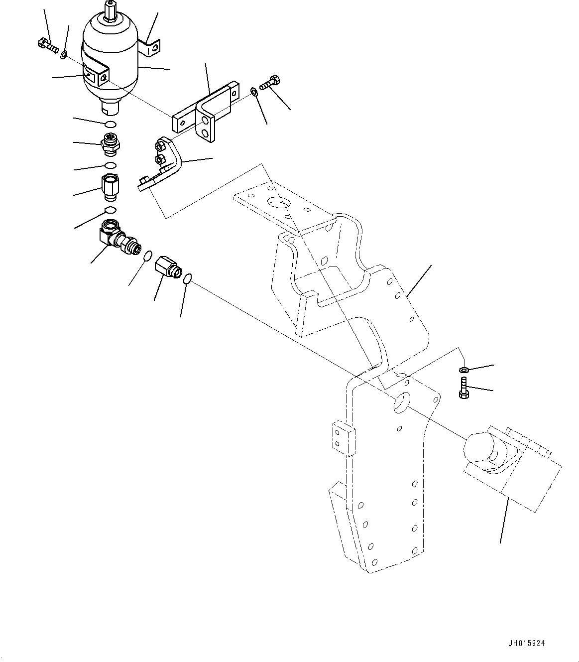 Komatsu parts book diagram for PC350LC-8M0 S/N 85001-UP: ACTUATOR PIPING, ACCUMULATOR(#80001-)