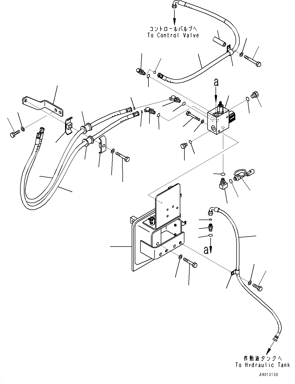 Komatsu parts book diagram for PC350LC-8M0 S/N 85001-UP: 1-ADDITIONAL ACTUATOR PIPING, (#80001-)