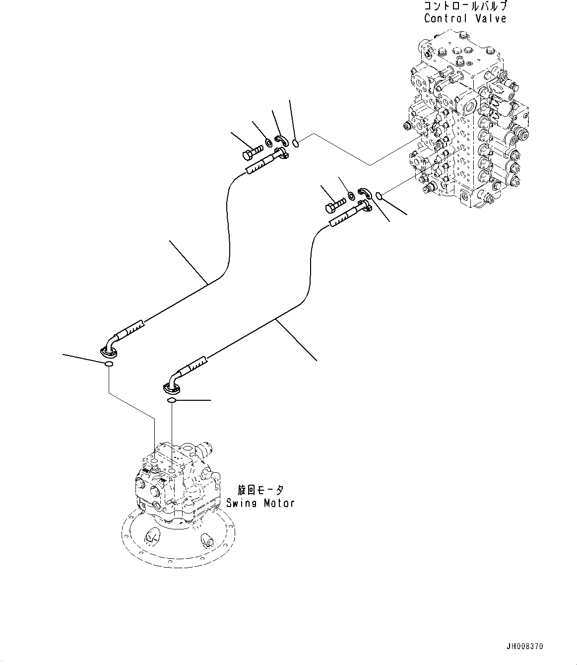 Komatsu parts book diagram for PC350LC-8M0 S/N 85001-UP: SWING PIPING, (#80001-)