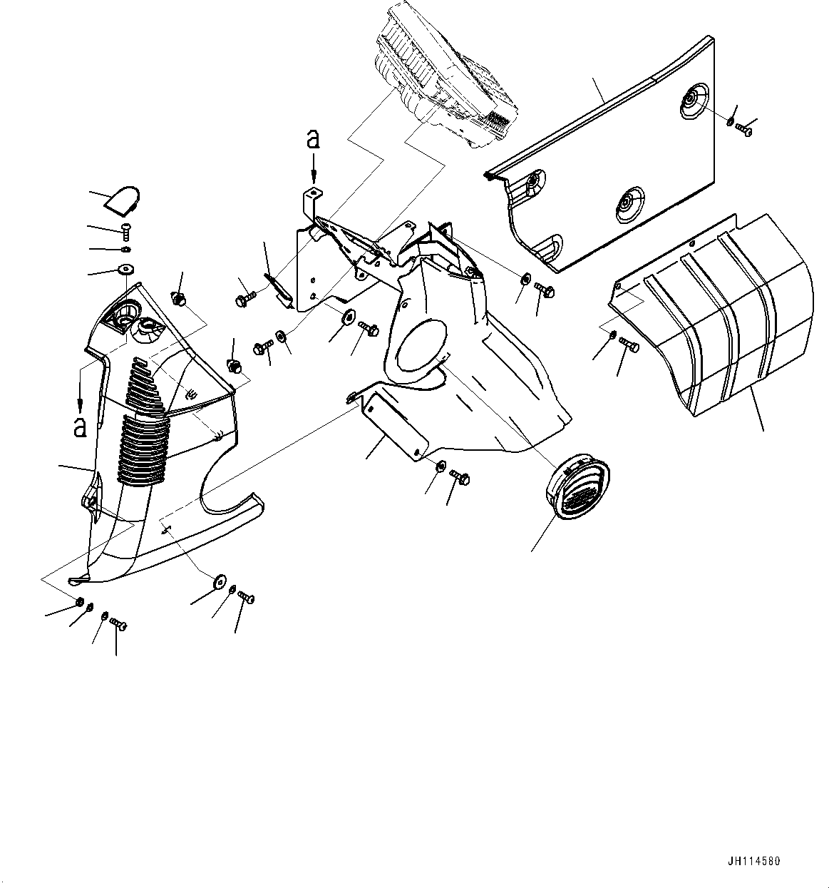 Komatsu parts book diagram for PC350LC-8M0 S/N 85001-UP: CAB, CAB IN PARTS, MONITOR AND COVER(#85001-)