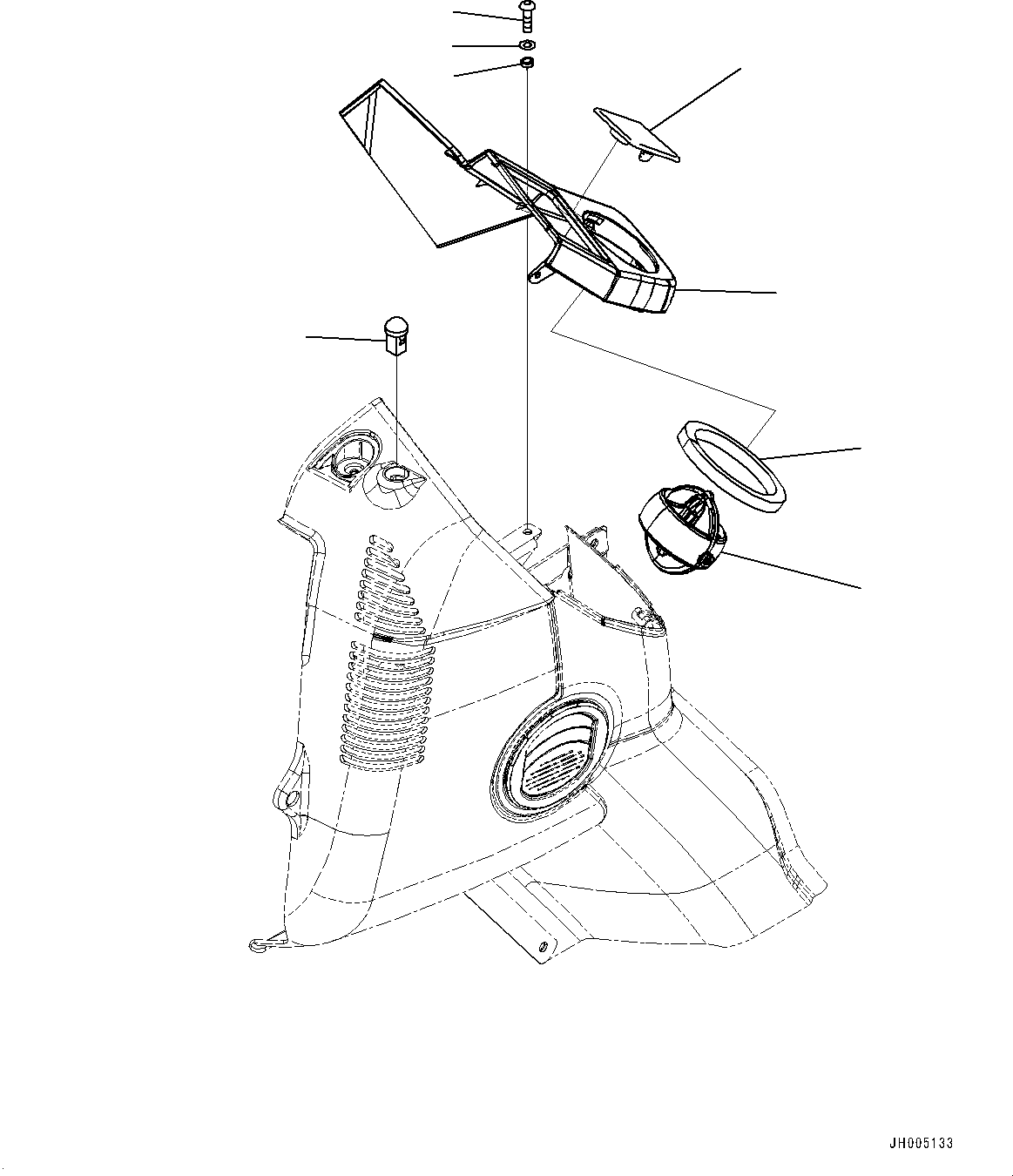 Komatsu parts book diagram for PC350LC-8M0 S/N 85001-UP: CAB, CAB IN PARTS, MONITOR COVER(#85001-)