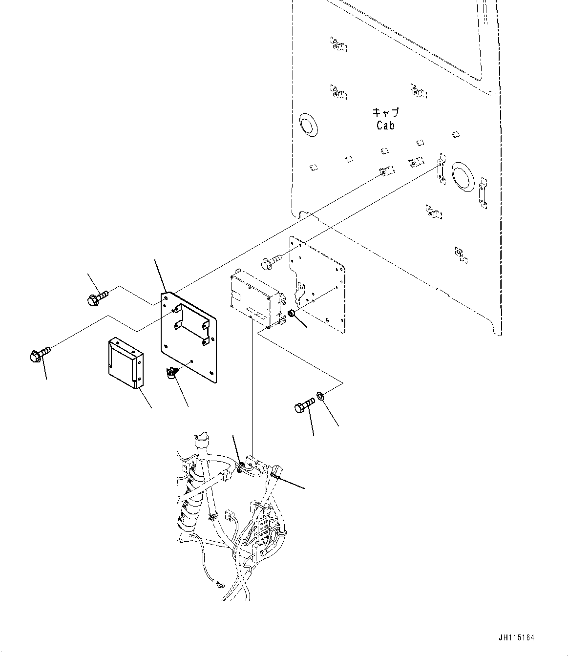 Komatsu parts book diagram for PC350LC-8M0 S/N 85001-UP: CAB, CAB IN PARTS, AIR CONDITIONER CONTROLLER AND KOMTRAX CONTROLLER(#85001-)
