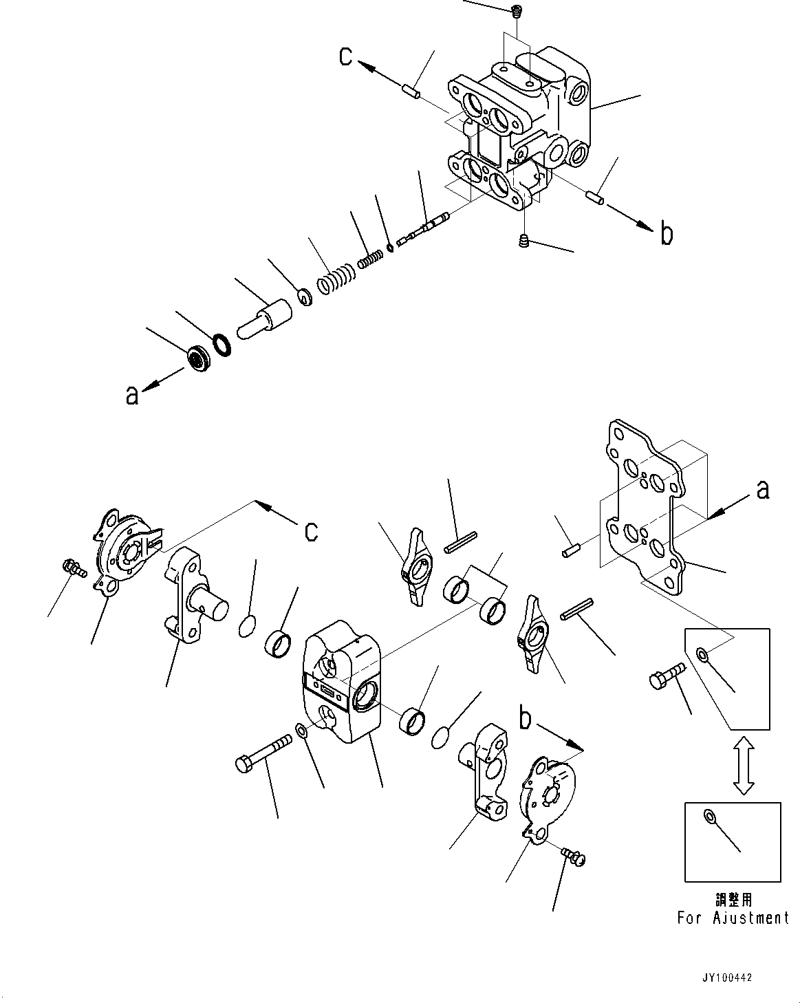 Komatsu parts book diagram for PC350LC-8M0 S/N 85001-UP: CAB, PPC VALVE (1/6) (FOR TRAVEL)(#85001-)