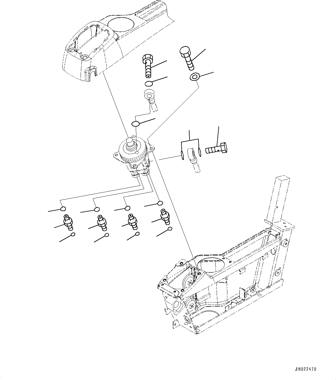 Komatsu parts book diagram for PC350LC-8M0 S/N 85001-UP: CAB, FLOOR, PPC VALVE MOUNTING FOR WORK EQUIPMENT, L.H.(#85001-)
