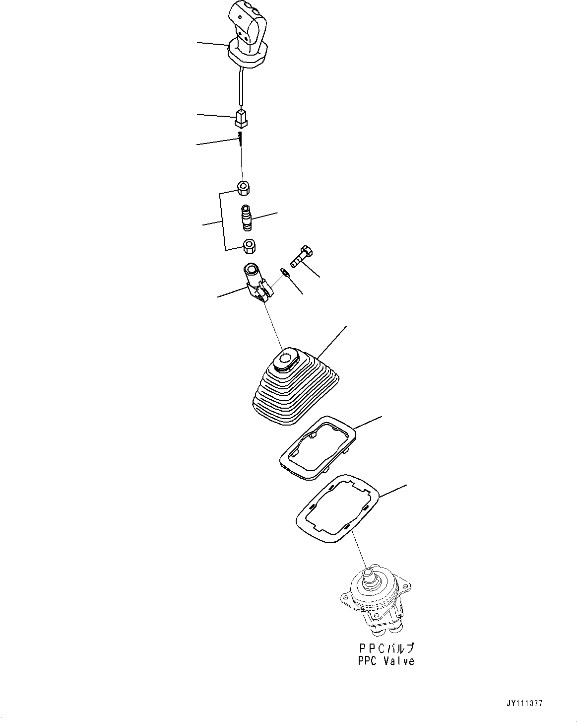 Komatsu parts book diagram for PC350LC-8M0 S/N 85001-UP: CAB, PPC VALVE (6/6) (R.H.)(#85001-)