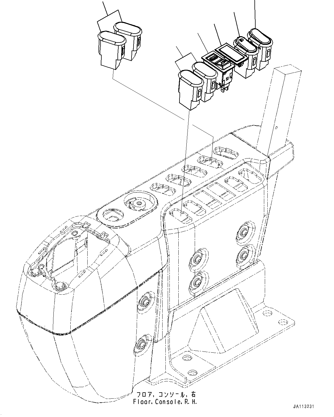 Komatsu parts book diagram for PC350LC-8M0 S/N 85001-UP: ADDITIONAL SWITCH, (#85001-)