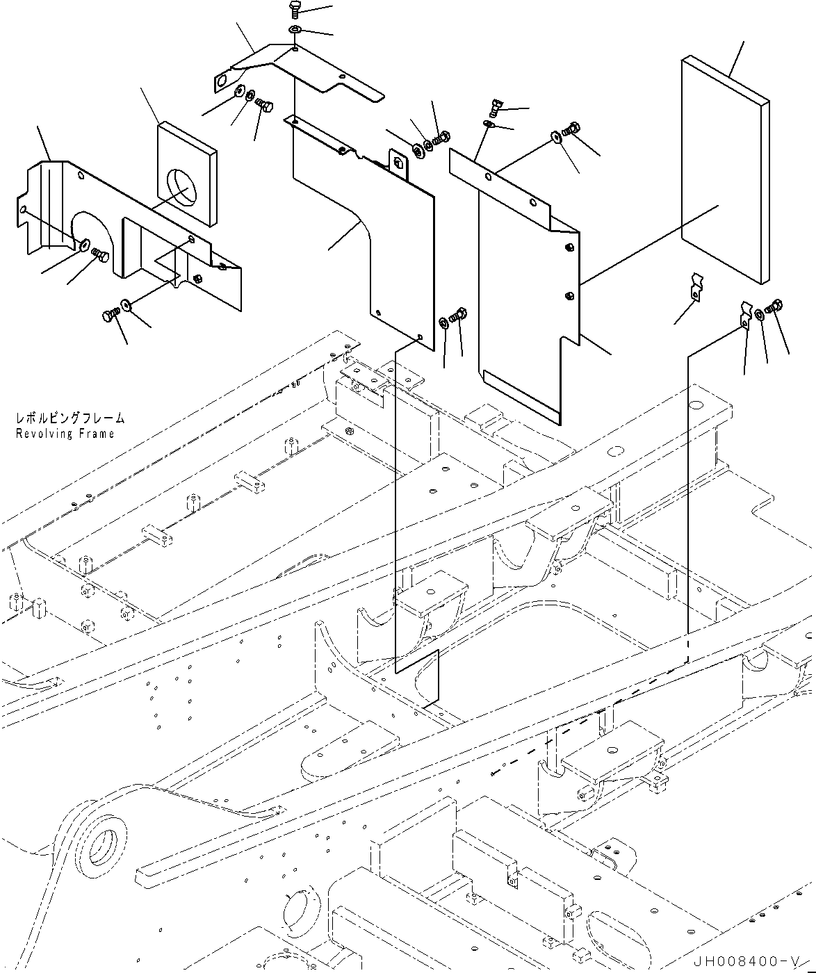 Komatsu parts book diagram for PC350LC-8M0 S/N 85001-UP: MACHINE CAB PARTITION, (1/2)(#80001-)