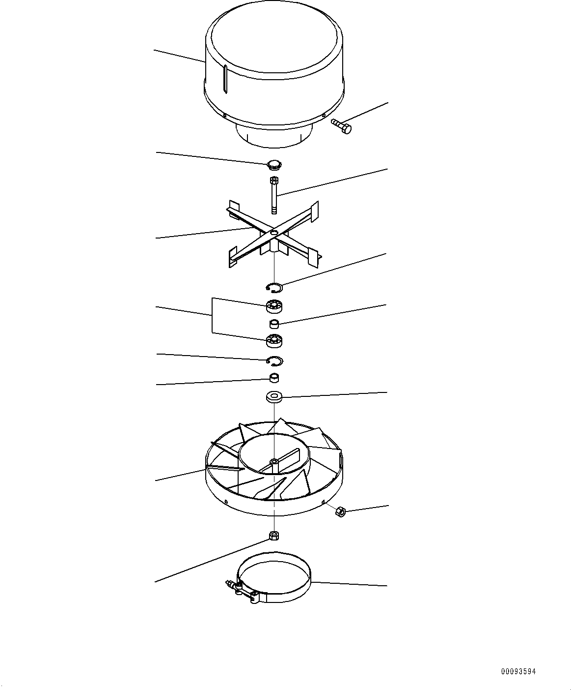 Komatsu parts book diagram for PC350LC-8M0 S/N 85001-UP: MACHINE CAB COVER, INNER PARTS, PRE-CLEANER(#80001-80183)