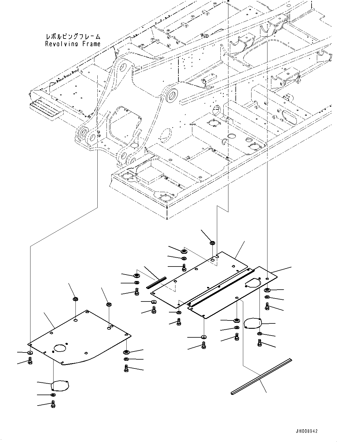 Komatsu parts book diagram for PC350LC-8M0 S/N 85001-UP: UNDER COVER, (3/3)(#80001-)