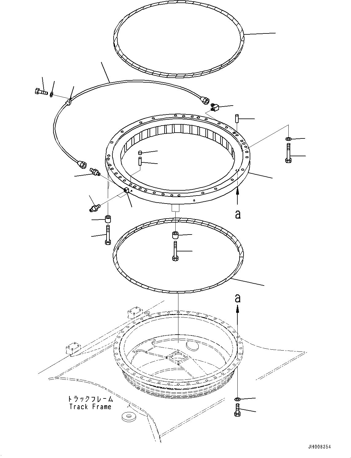 Komatsu parts book diagram for PC350LC-8M0 S/N 85001-UP: SWING CIRCLE, (#80200-)