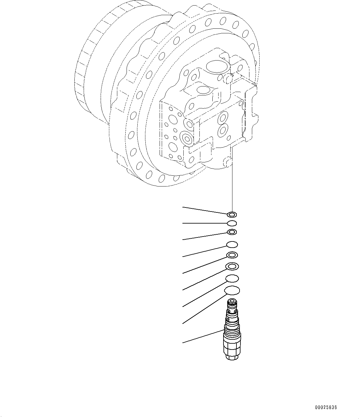Komatsu parts book diagram for PC350LC-8M0 S/N 85001-UP: TRAVEL MOTOR AND FINAL DRIVE, TRAVEL MOTOR, L.H. (3/3)(#80001-)