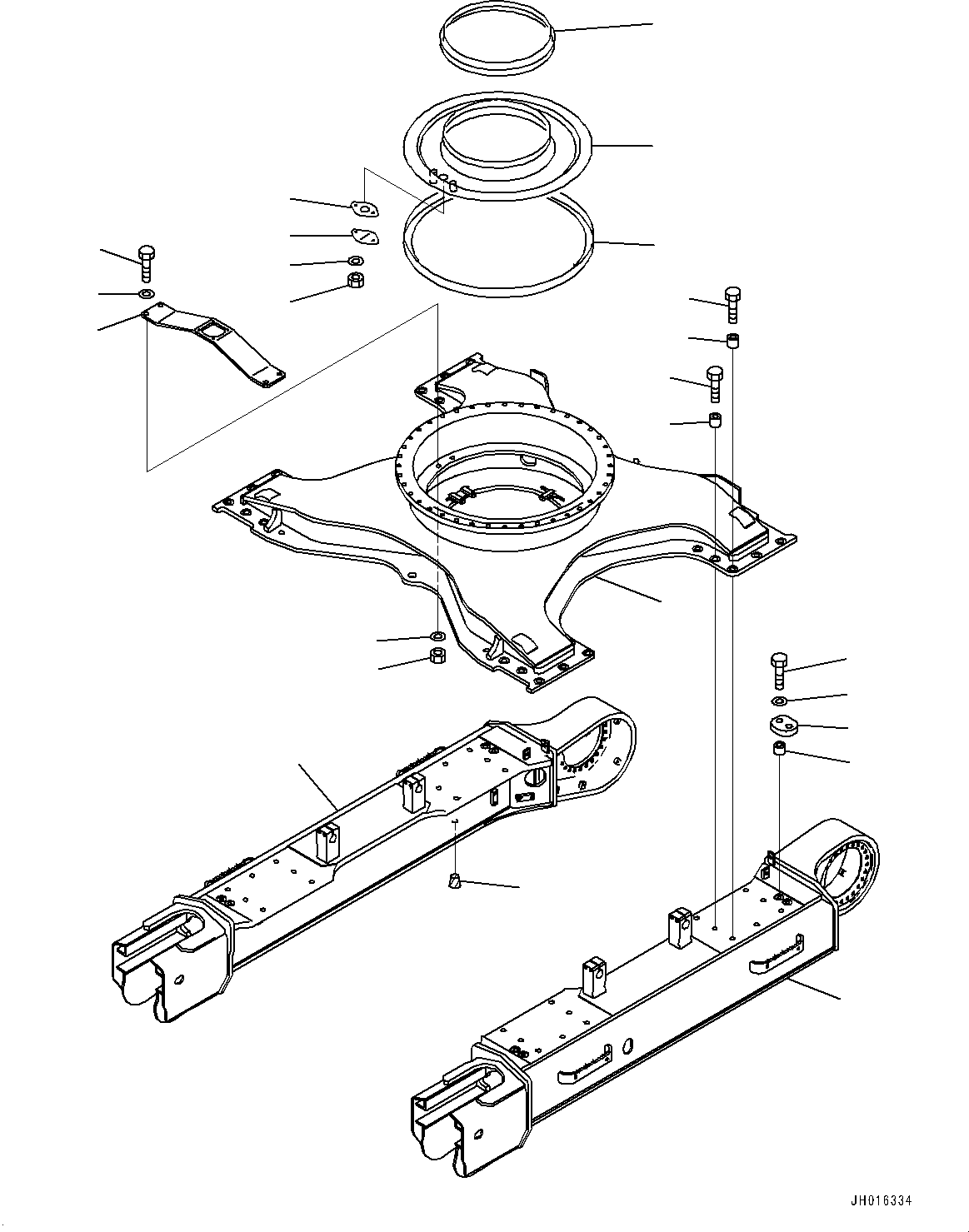 Komatsu parts book diagram for PC350LC-8M0 S/N 85001-UP: TRACK FRAME, (#80001-)