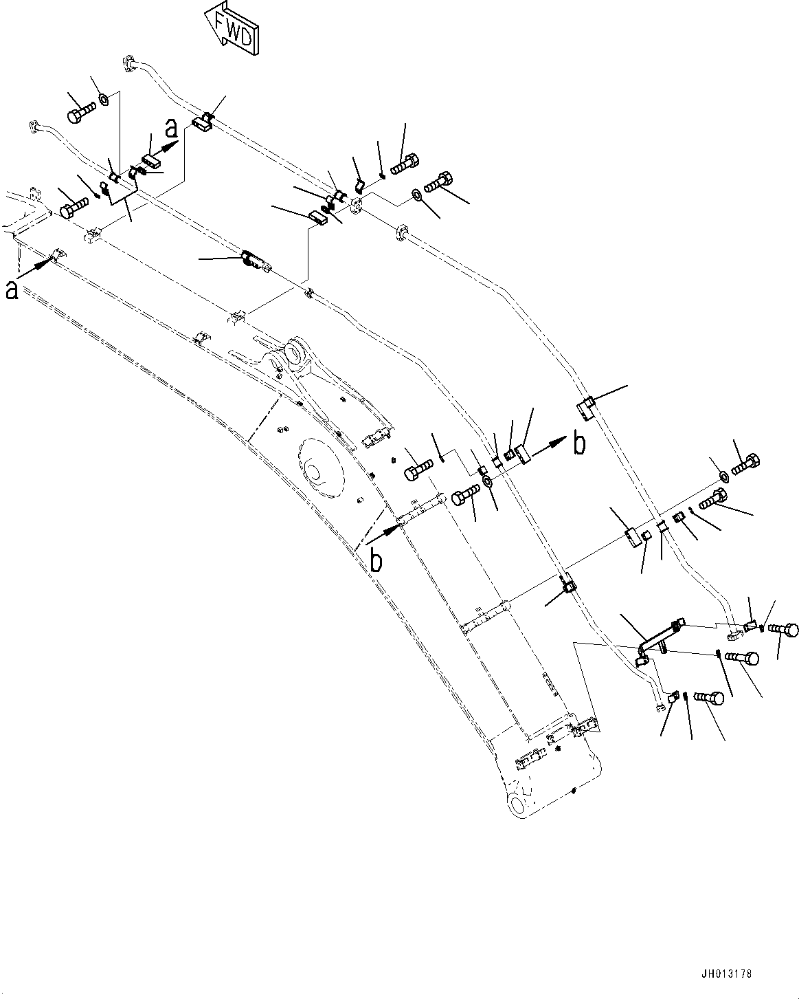 Komatsu parts book diagram for PC350LC-8M0 S/N 85001-UP: BOOM, CLAMP(#80001-)