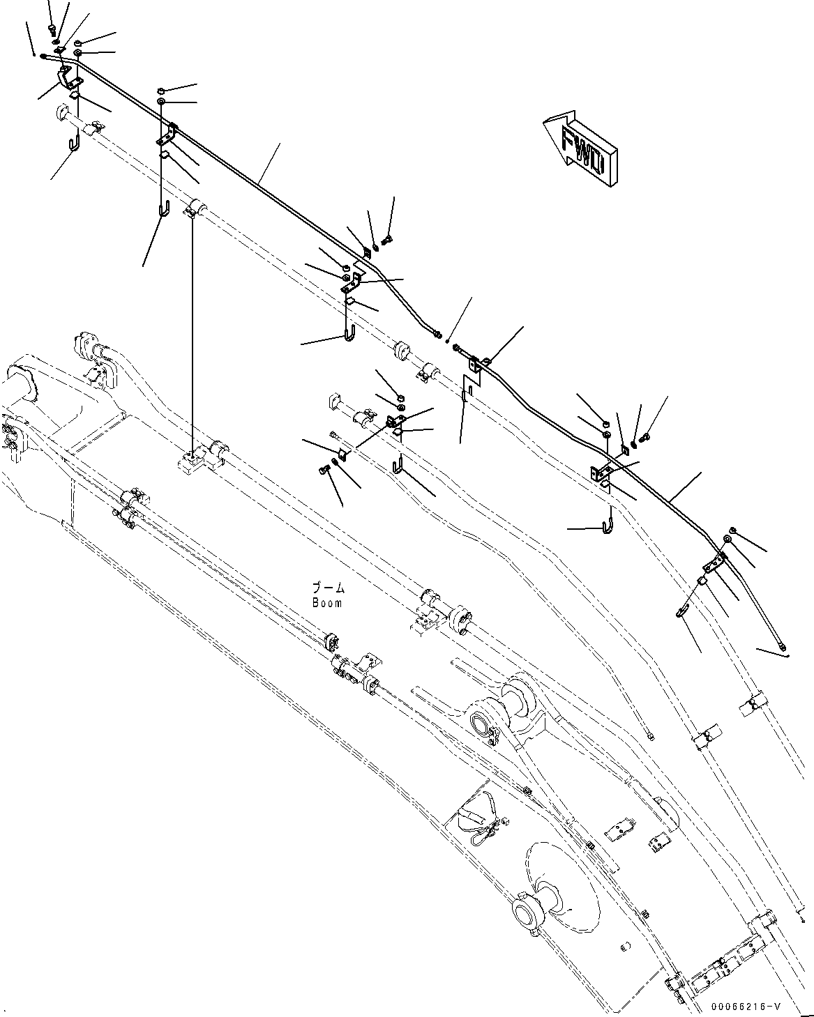 Komatsu parts book diagram for PC350LC-8M0 S/N 85001-UP: BOOM, QUICK COUPLER PIPING (3/3)(#80001-)
