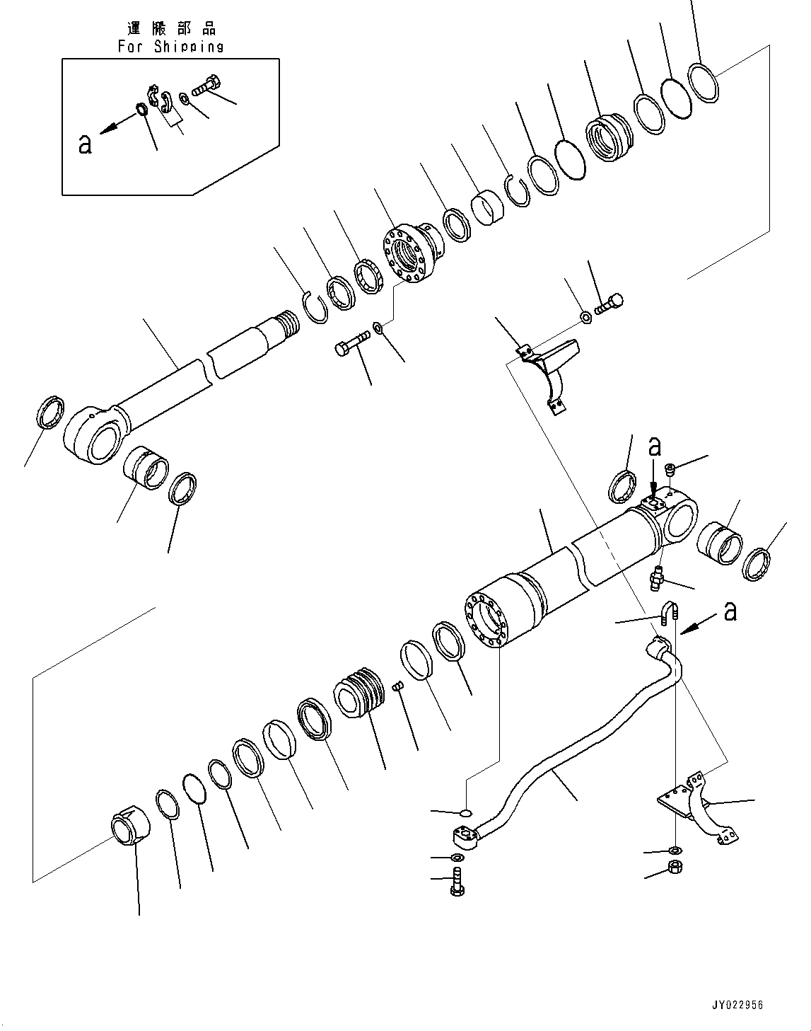 Komatsu parts book diagram for PC350LC-8M0 S/N 85001-UP: BOOM CYLINDER, INNER PARTS, BOOM CYLINDER, L.H.(#80001-)