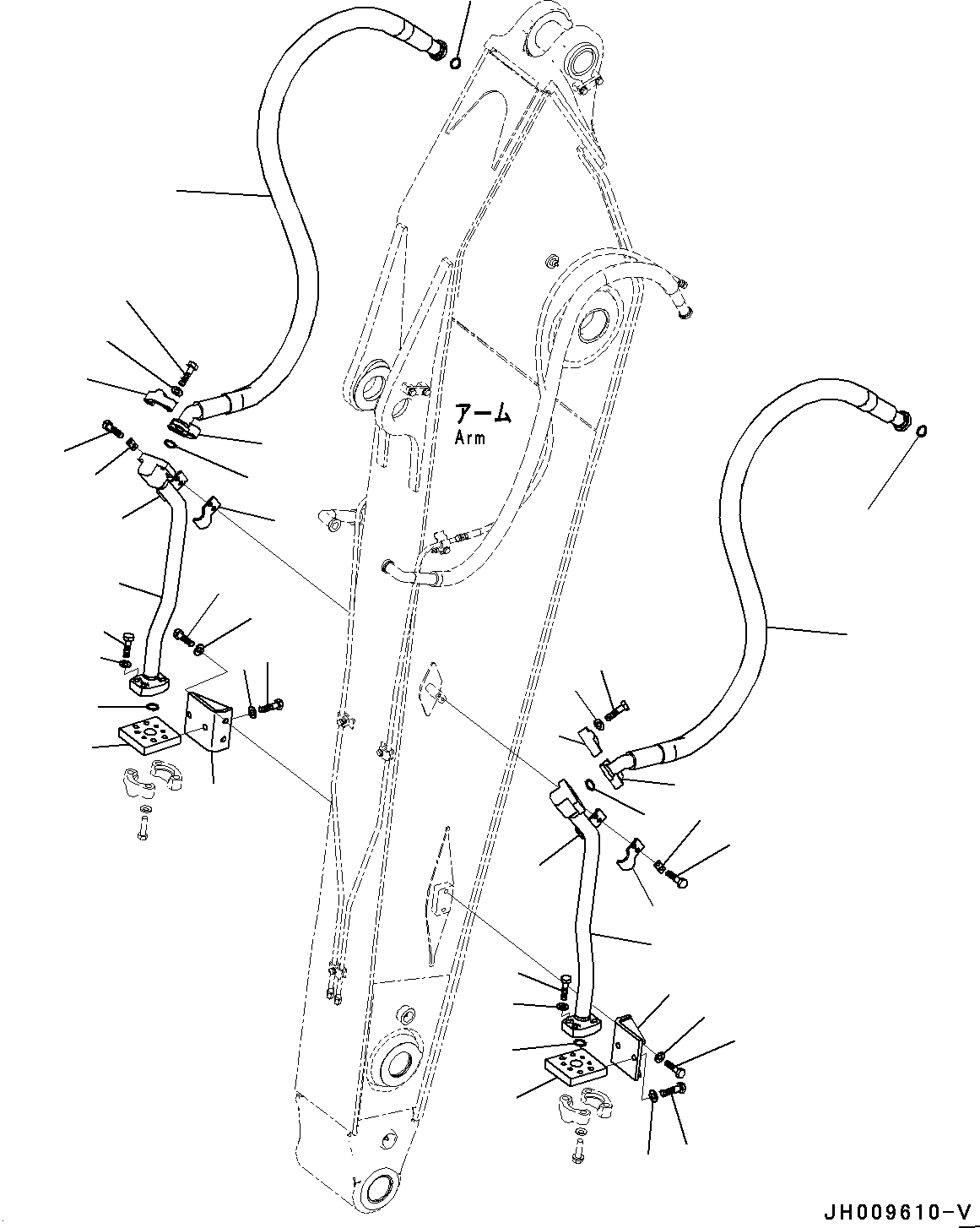 Komatsu parts book diagram for PC350LC-8M0 S/N 85001-UP: ARM, ADDITIONAL PIPING(#80001-82353)
