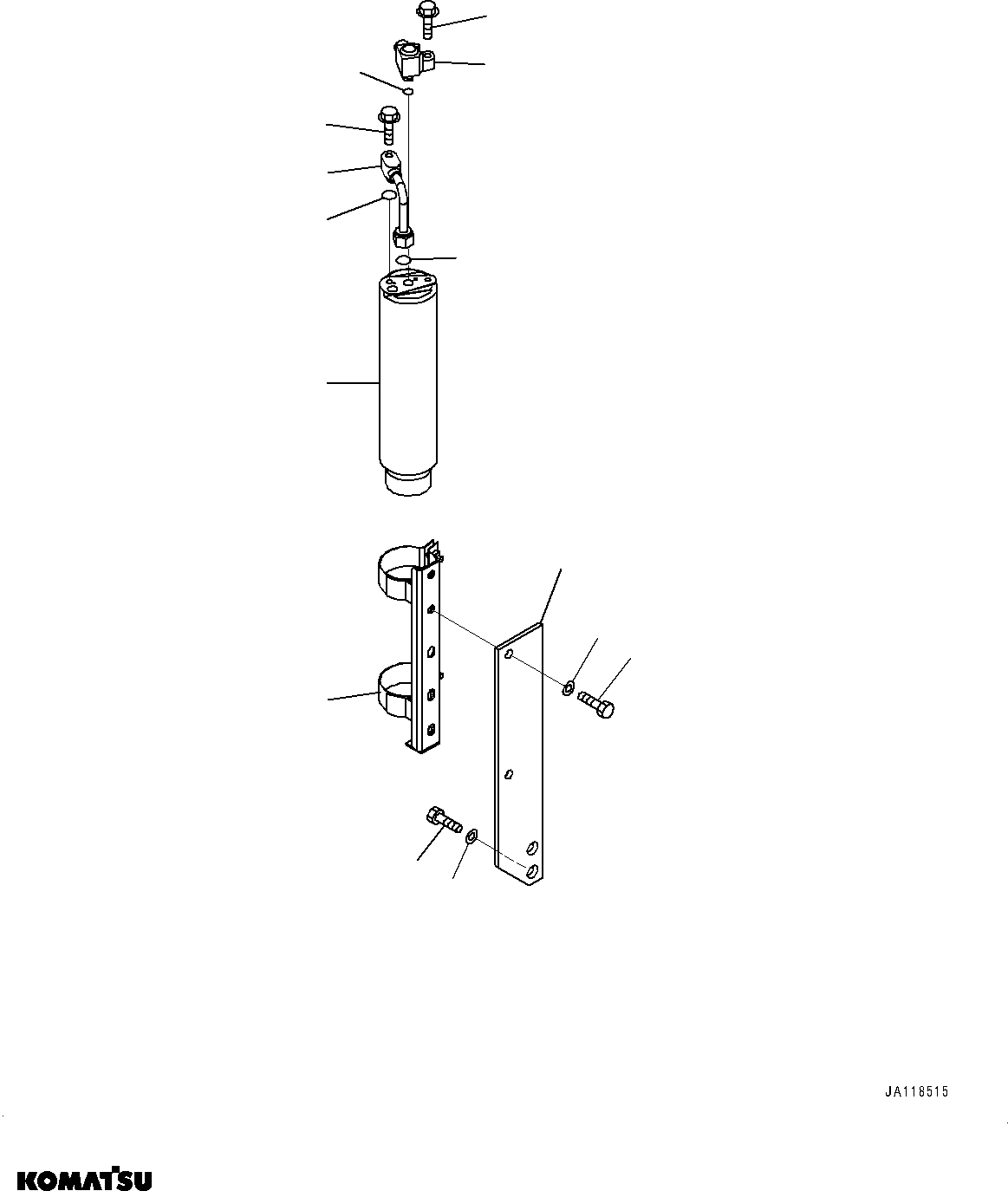 Komatsu parts book diagram for D85MS-15 S/N 2101-UP: AIR CONDITIONER COMPRESSOR, RECEIVER TANK(#1006-1006)