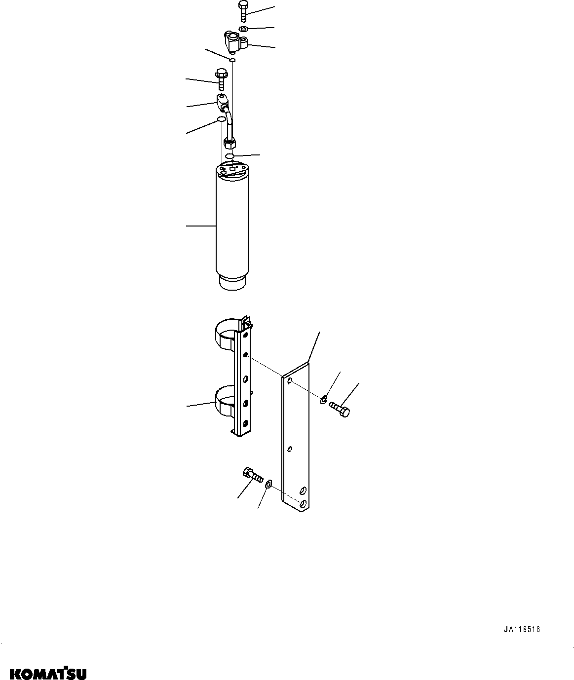 Komatsu parts book diagram for D85MS-15 S/N 2101-UP: AIR CONDITIONER COMPRESSOR, RECEIVER TANK(#1007-)