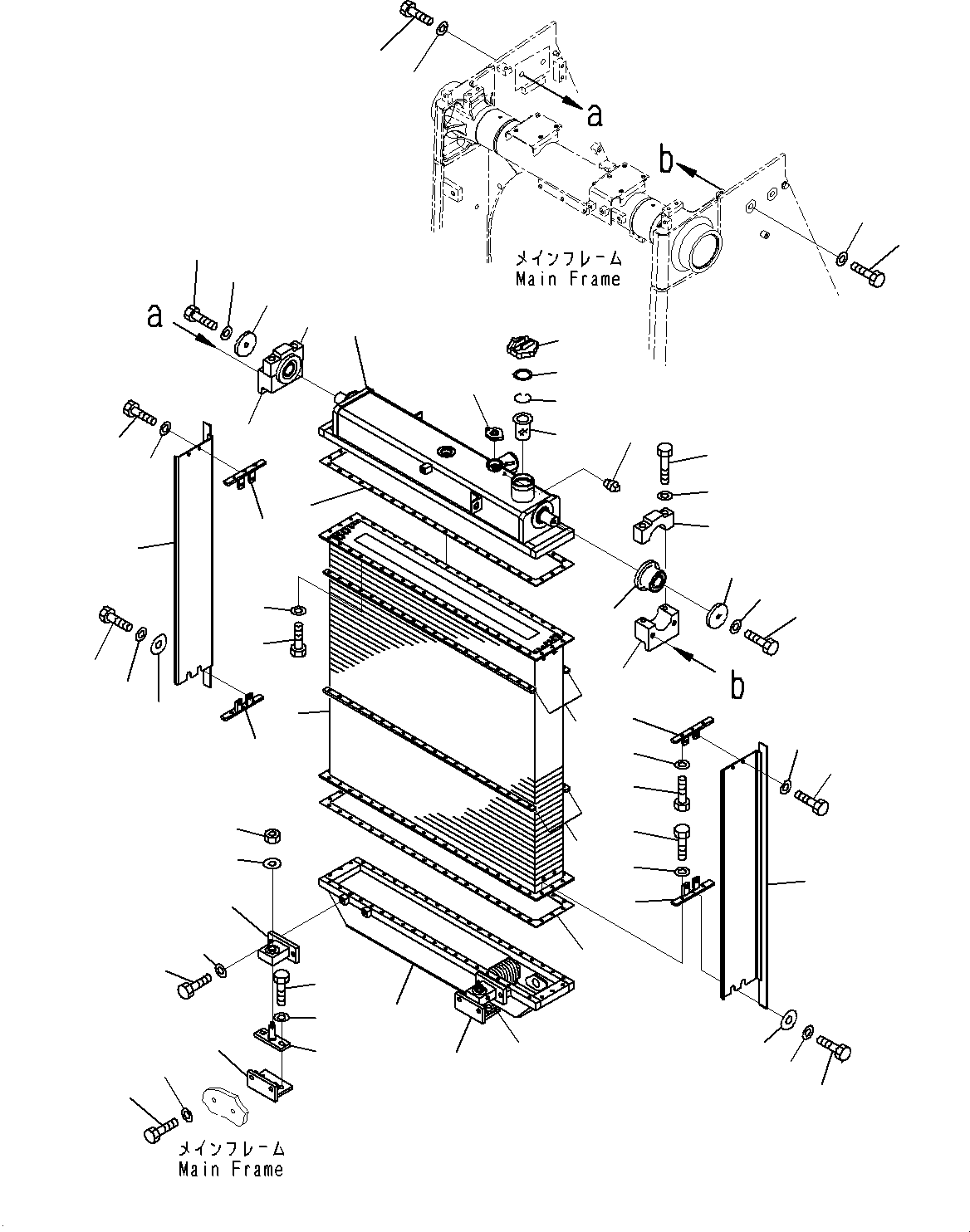 Komatsu parts book diagram for D85MS-15 S/N 2101-UP: RADIATOR, RADIATOR(#1006-)