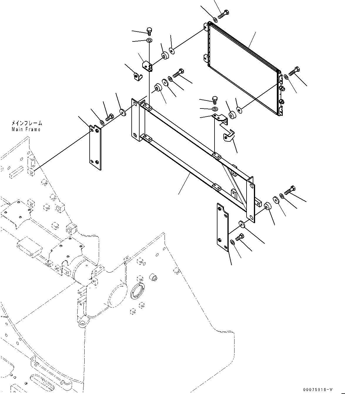 Komatsu parts book diagram for D85MS-15 S/N 2101-UP: AIR CONDITIONER CONDENSER AND PIPING, (#1006-)