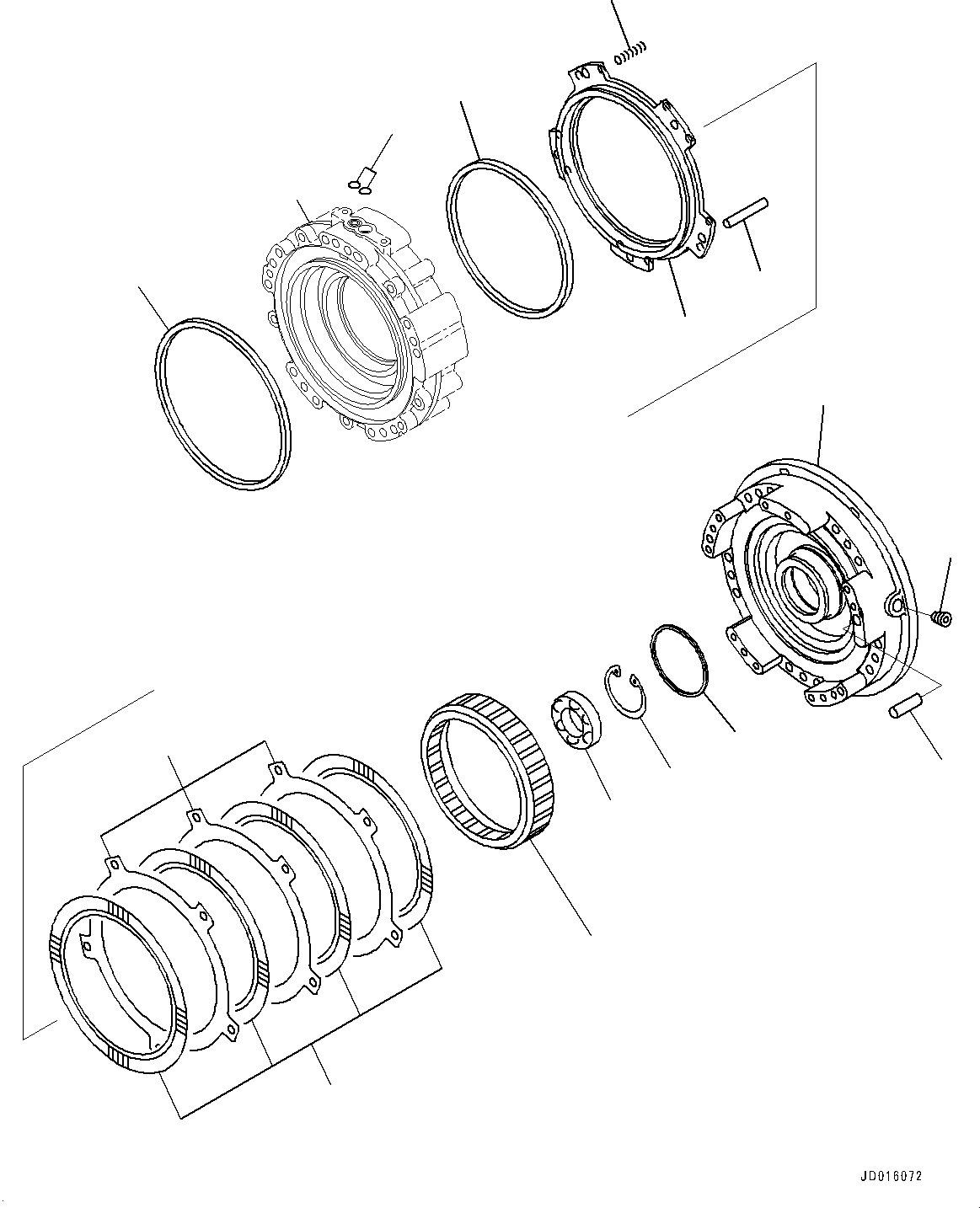 Komatsu parts book diagram for D85MS-15 S/N 2101-UP: POWER TRAIN, 1ST HOUSING(#1006-)