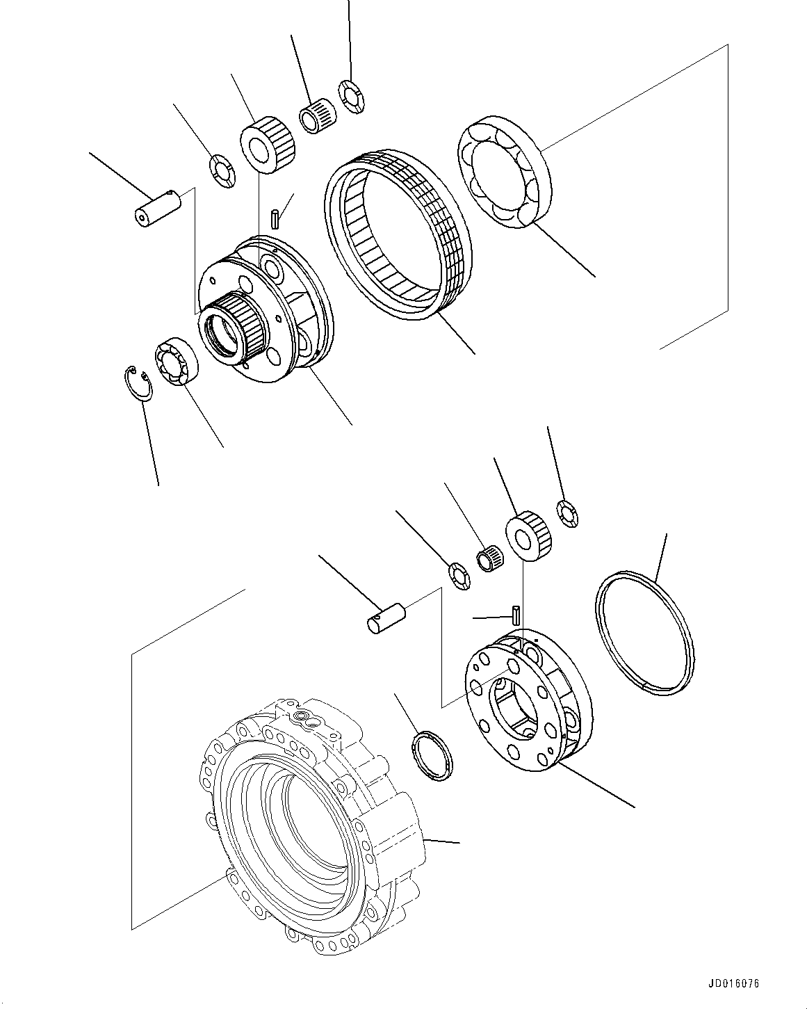 Komatsu parts book diagram for D85MS-15 S/N 2101-UP: POWER TRAIN, CARRIER (2/2)(#1006-)