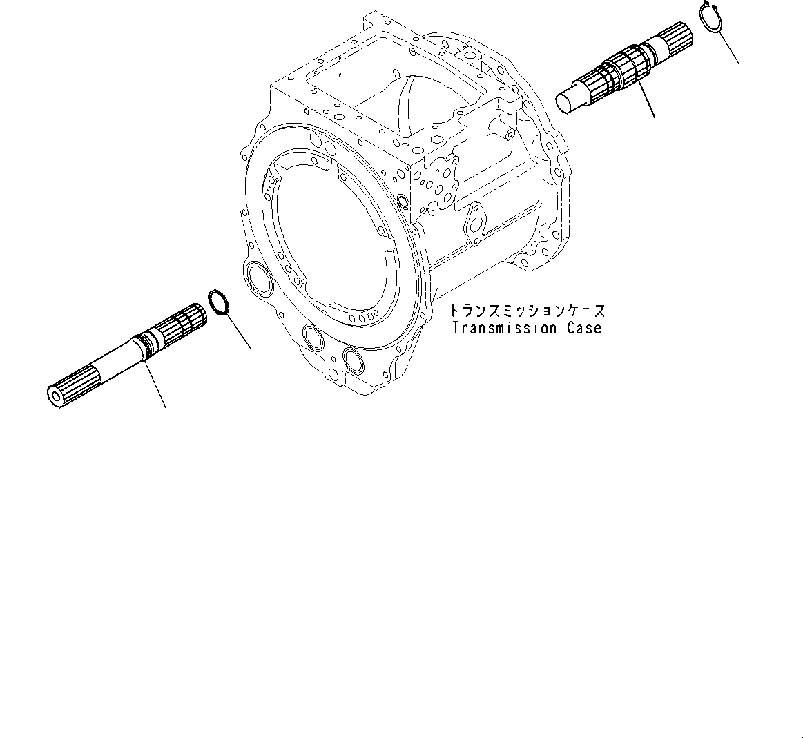Komatsu parts book diagram for D85MS-15 S/N 2101-UP: POWER TRAIN, INPUT AND OUTPUT SHAFT(#1006-)