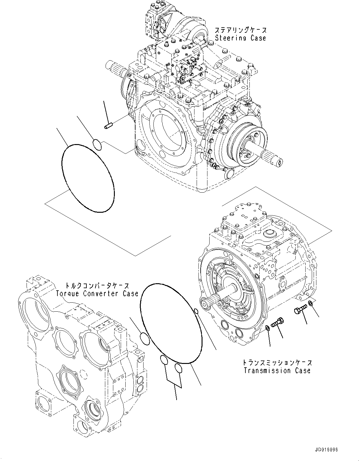 Komatsu parts book diagram for D85MS-15 S/N 2101-UP: POWER TRAIN, MOUNTING(#1006-)