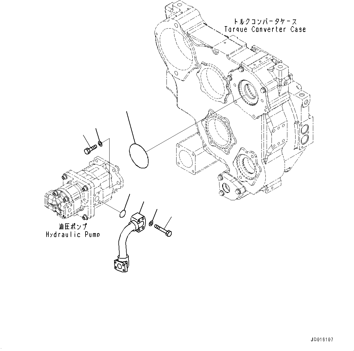 Komatsu parts book diagram for D85MS-15 S/N 2101-UP: POWER TRAIN, PUMP (1/2)(#1006-)