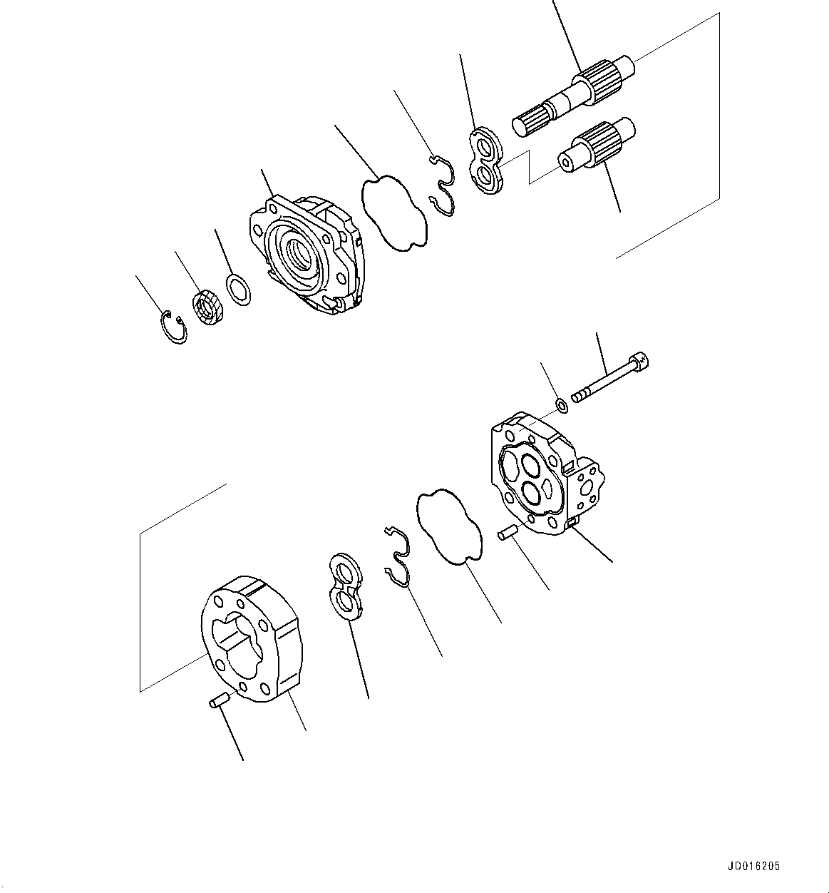 Komatsu parts book diagram for D85MS-15 S/N 2101-UP: POWER TRAIN, SCAVENGING PUMP(#1006-)