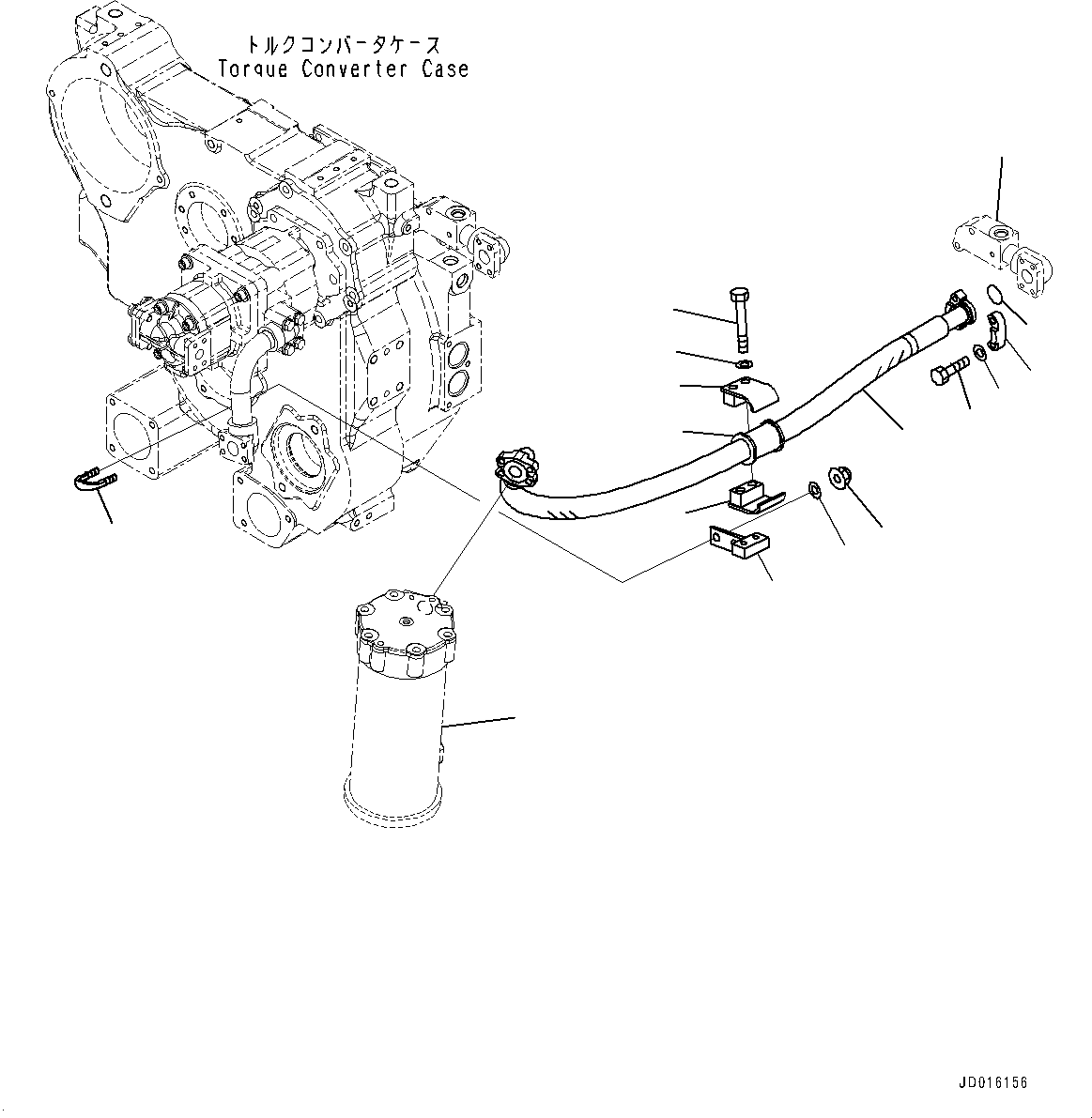 Komatsu parts book diagram for D85MS-15 S/N 2101-UP: POWER TRAIN PIPING, (#1006-)