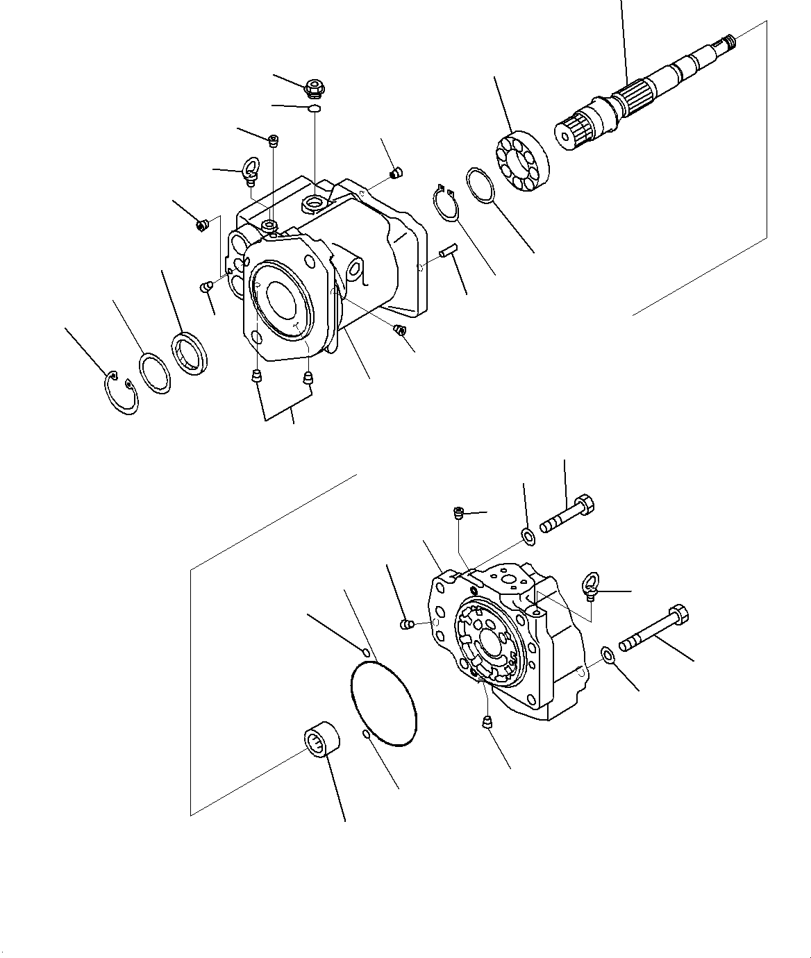 Komatsu parts book diagram for D85MS-15 S/N 2101-UP: POWER TRAIN HYDRAULIC PIPING, PUMP (1/6)(#1006-)