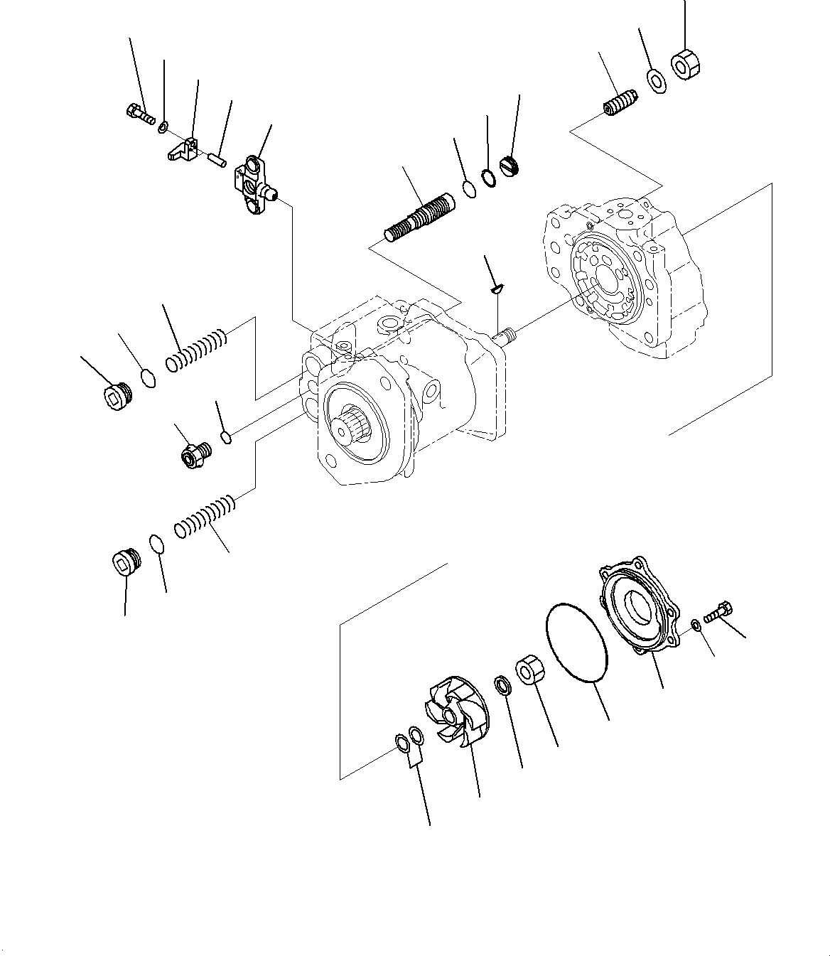 Komatsu parts book diagram for D85MS-15 S/N 2101-UP: POWER TRAIN HYDRAULIC PIPING, PUMP (3/6)(#1006-)