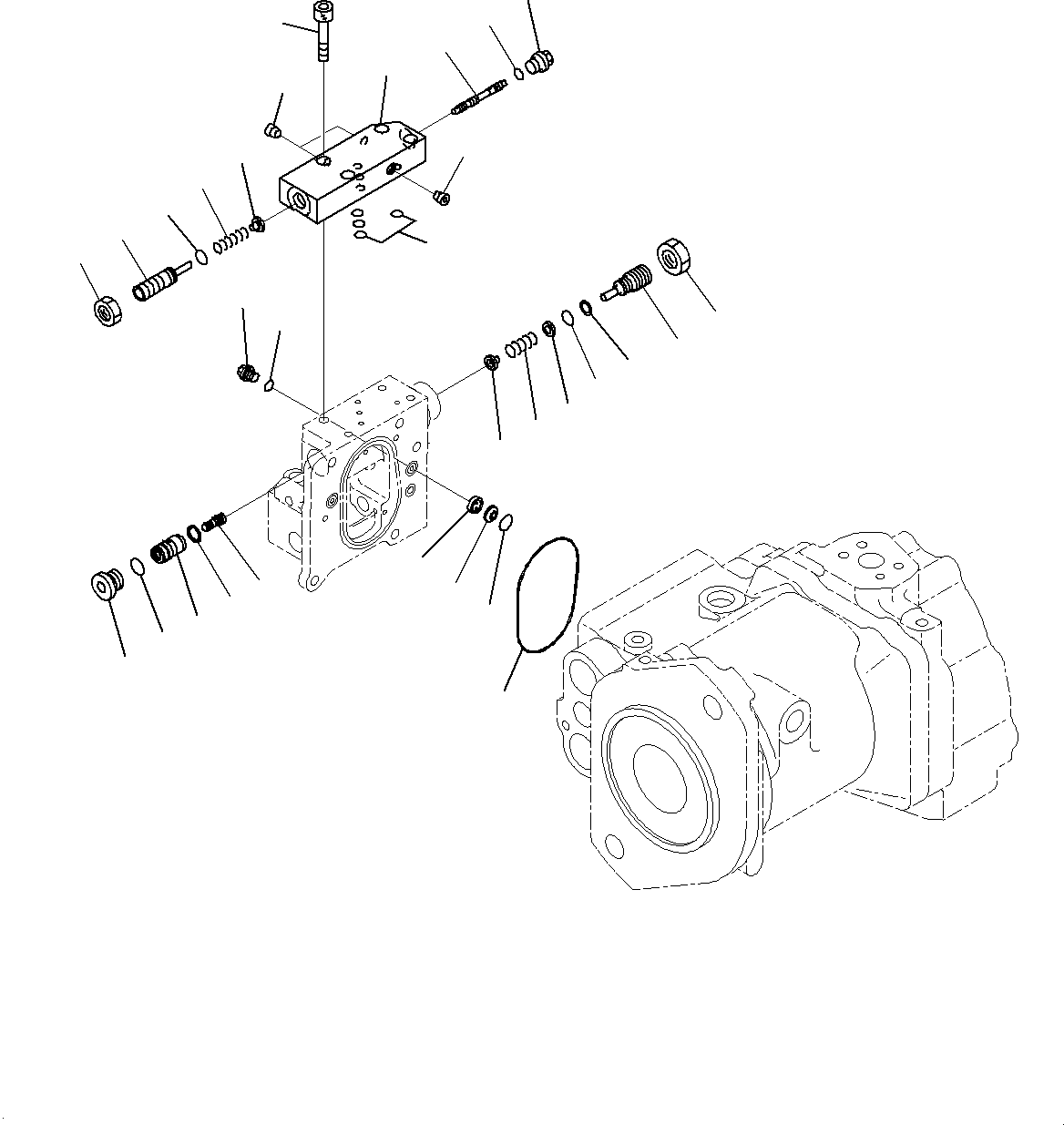 Komatsu parts book diagram for D85MS-15 S/N 2101-UP: POWER TRAIN HYDRAULIC PIPING, PUMP (5/6)(#1006-)