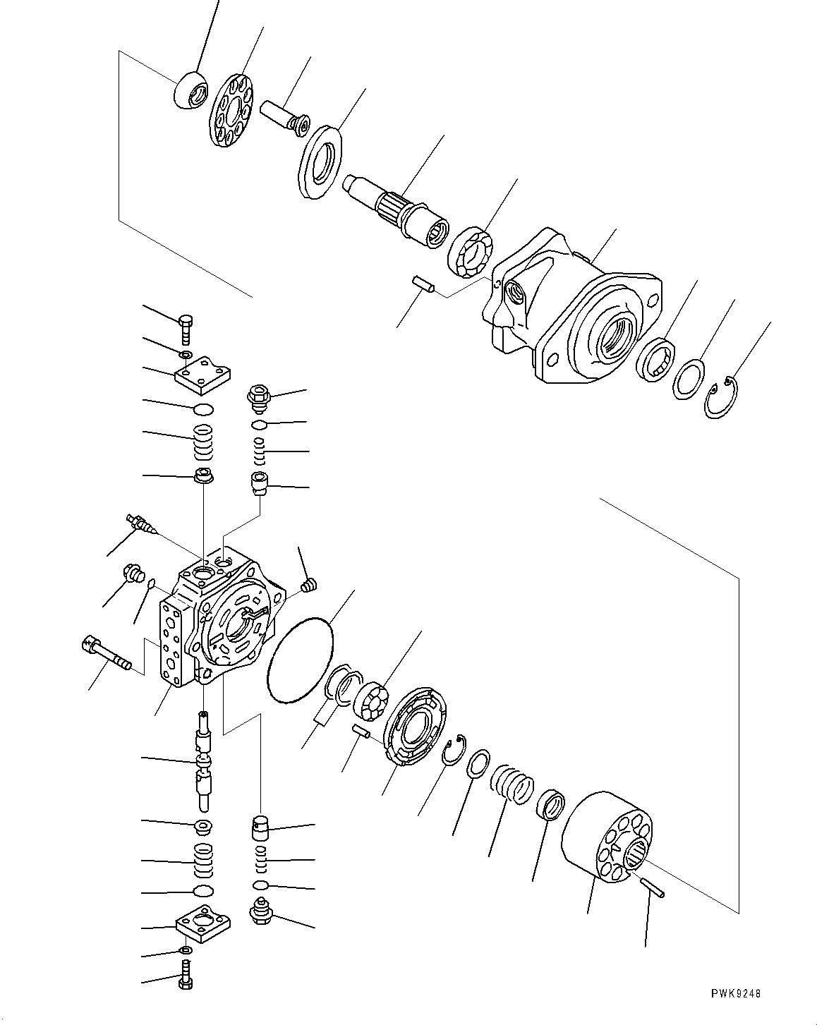 Komatsu parts book diagram for D85MS-15 S/N 2101-UP: POWER TRAIN HYDRAULIC PIPING, HSS MOTOR (1/3)(#1006-)