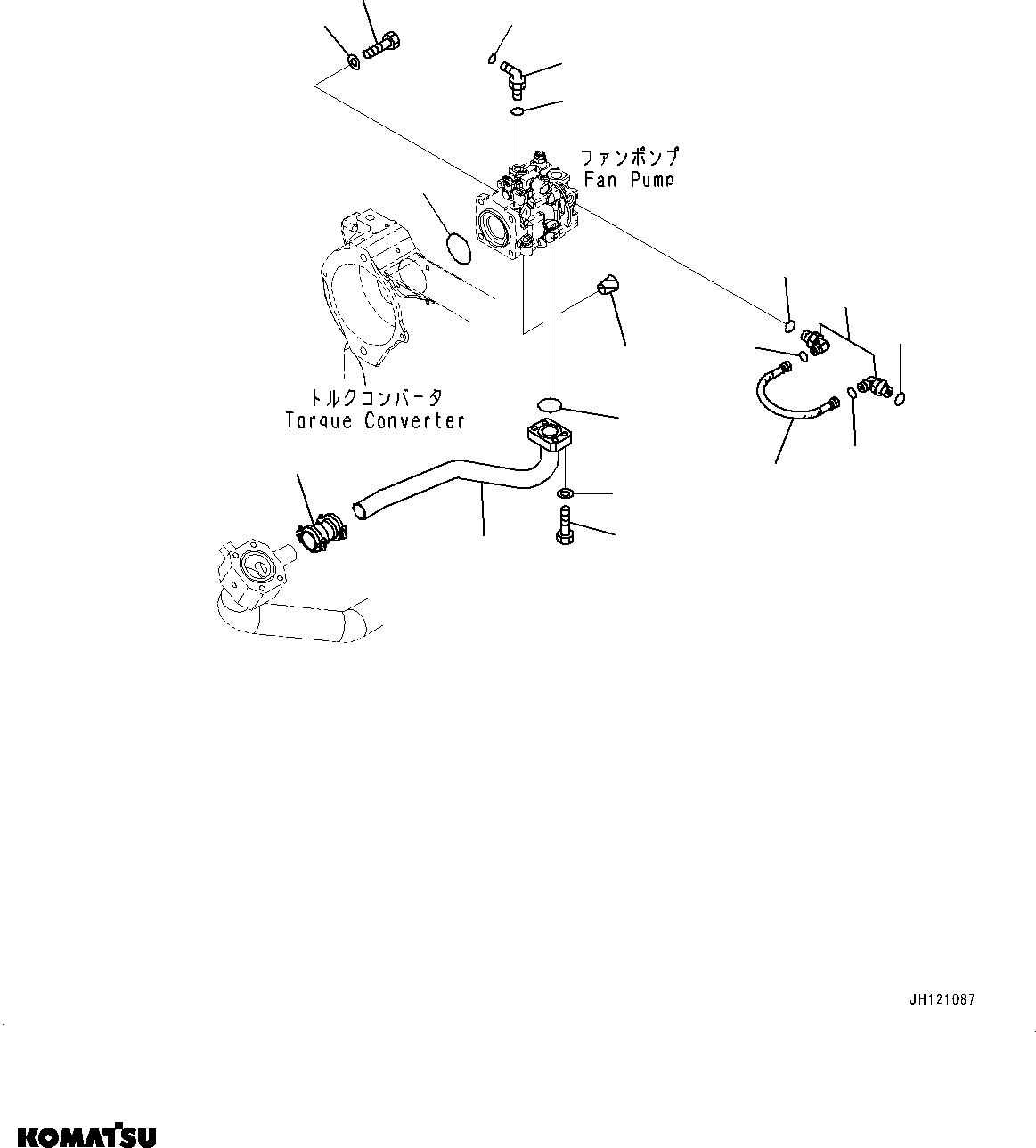 Komatsu parts book diagram for D85MS-15 S/N 2101-UP: POWER TRAIN HYDRAULIC PIPING, HSS MOTOR (3/3)(#1006-)