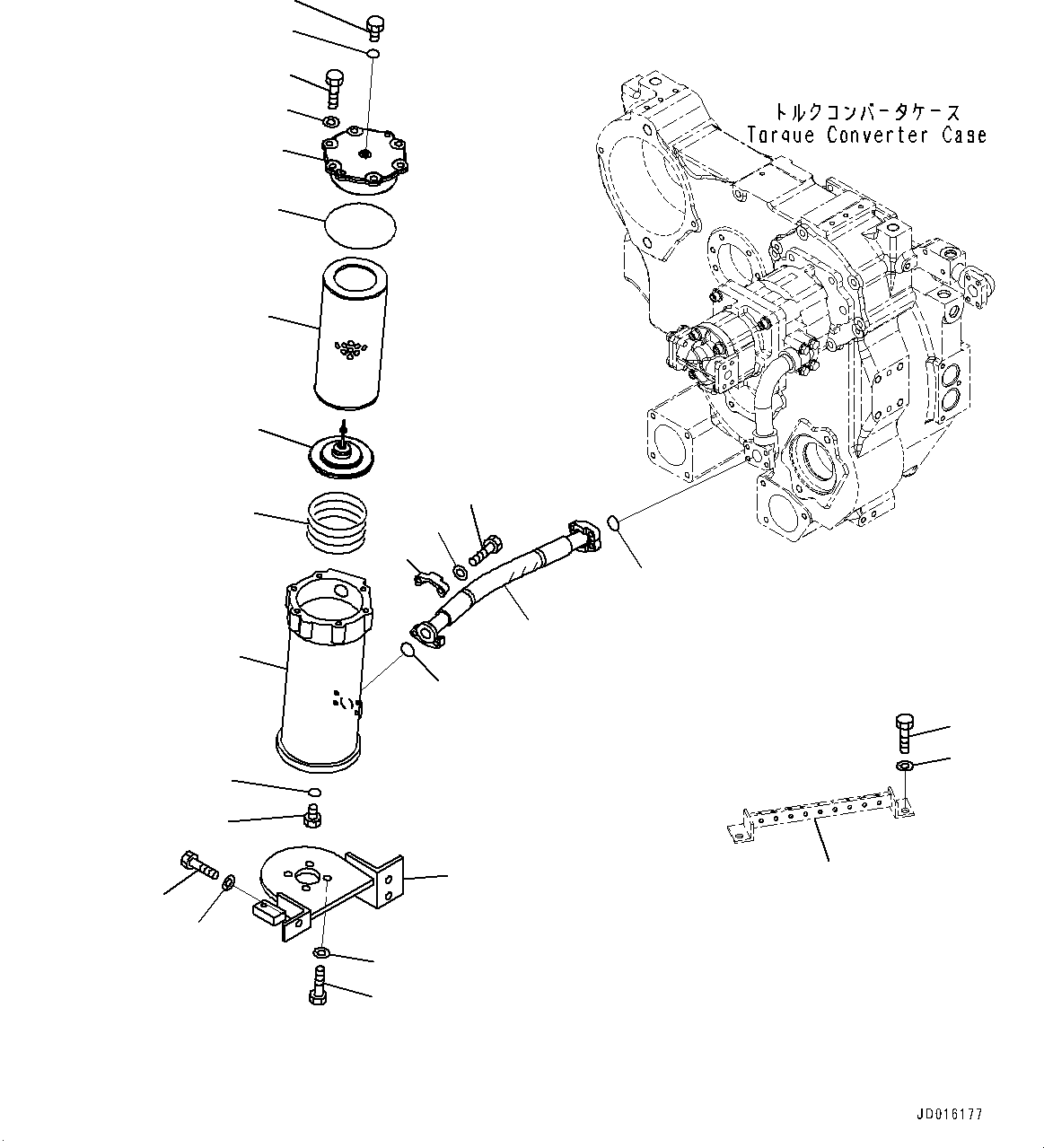 Komatsu parts book diagram for D85MS-15 S/N 2101-UP: POWER TRAIN FILTER, ADDITIONAL PIPING(#1006-)
