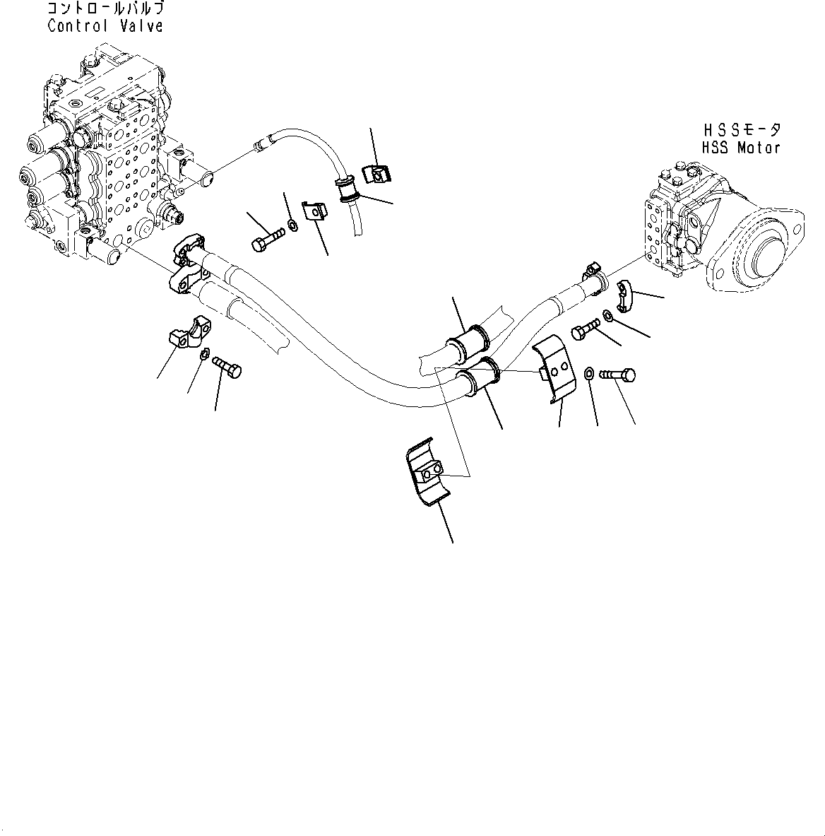Komatsu parts book diagram for D85MS-15 S/N 2101-UP: HYDRAULIC PUMP PIPING, (#1006-)