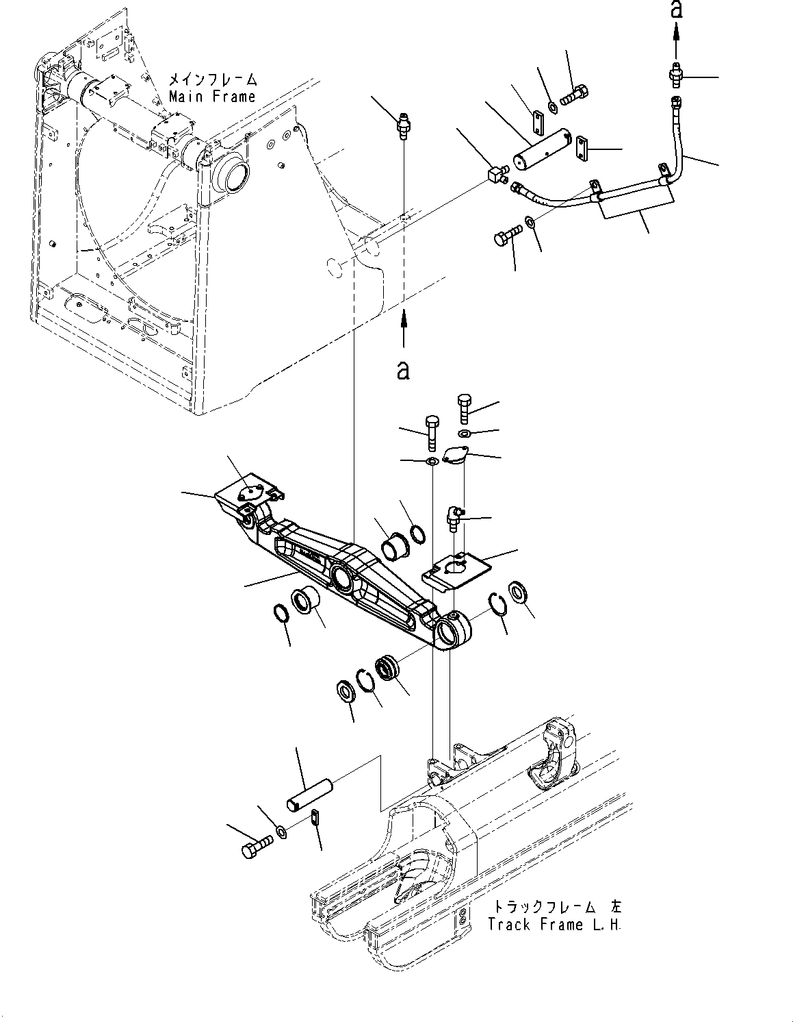 Komatsu parts book diagram for D85MS-15 S/N 2101-UP: EQUALIZER BAR AND PIVOT SHAFT, EQUALIZER BAR(#1006-)