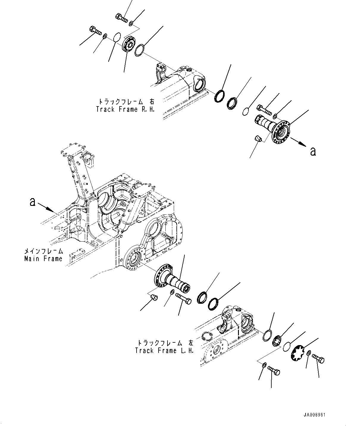 Komatsu parts book diagram for D85MS-15 S/N 2101-UP: EQUALIZER BAR AND PIVOT SHAFT, PIVOT SHAFT(#1006-)